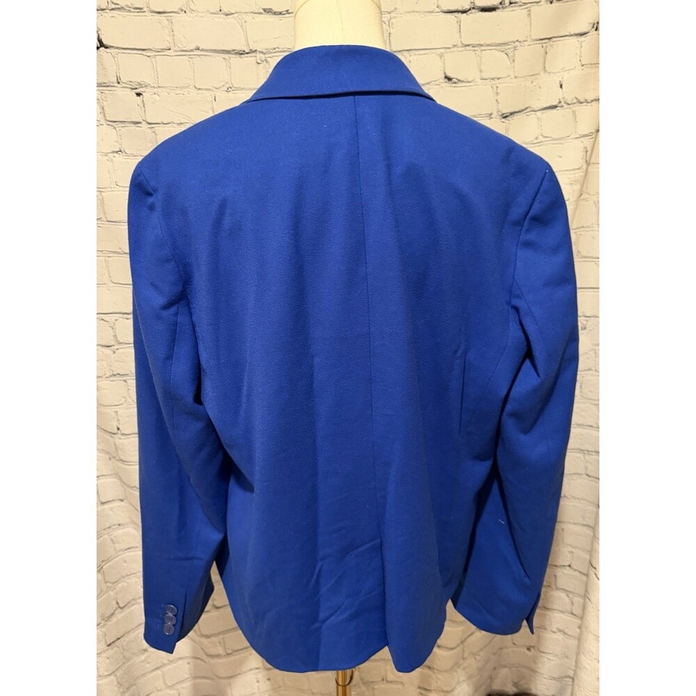 Talbots Wool Royal Blue Blazer Two Button Jacket Plus Size 18 - Picture 6 of 8